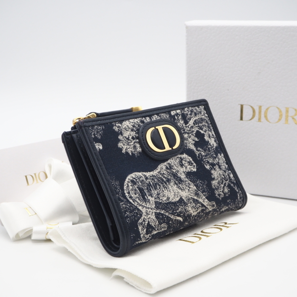 Christian Dior Dior Toile de Jouy Reverse Jacquard 30 Montaigne Dahlia Wallet... - Picture 2 of 16